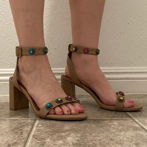 Kurt Geiger Nude Block Heels